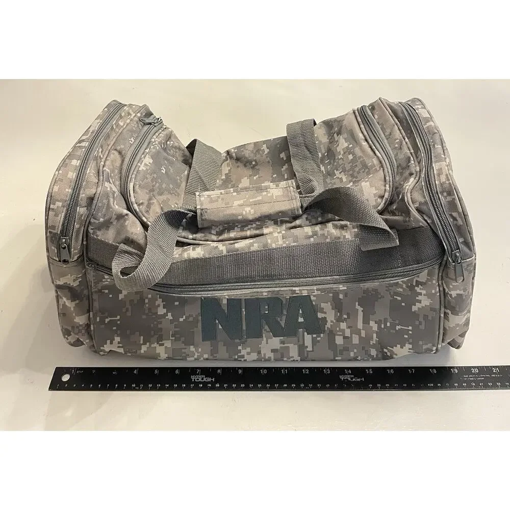 NRA Range Gear Duffle Bag Digital Camo Green Top Handle 20” x 10” x 11” Canvas